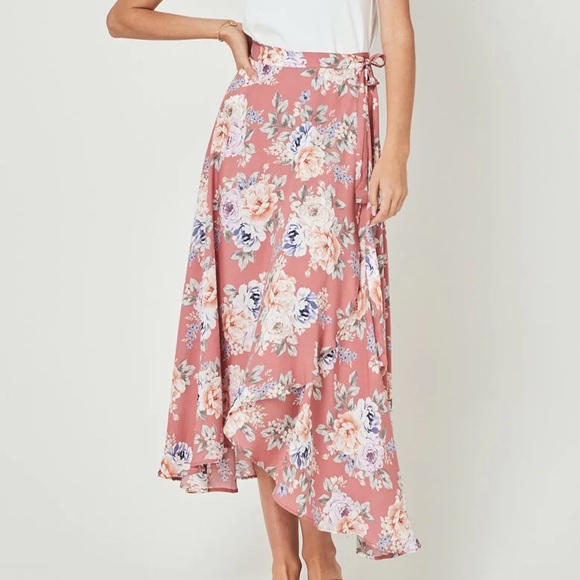 AUGUSTE THE LABEL Fleur Pascal Floral Midi Maxi Wrap Skirt - Picture 13 of 16